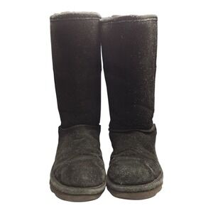 Bearpaw Winter Boots Womens US Size 10 Black Shearling Lined‎ Mid Calf Pull On